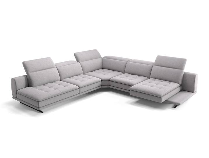 Stoff Ecksofa NIZZA Eckcouch mit Relaxfuntkion XXL Wohnlandschaft