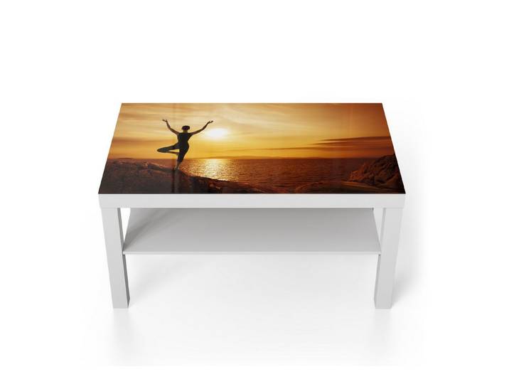 DEQORI Couchtisch 'Balance im Abendlicht', Glas Beistelltisch Glastisch modern