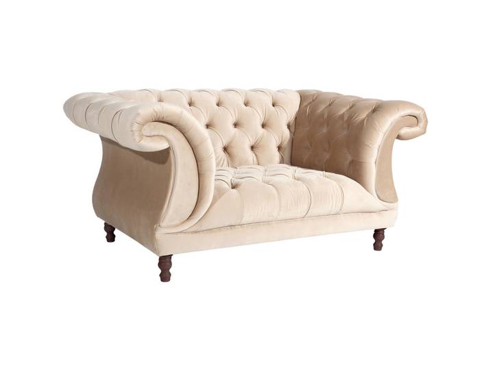 Max Winzer Chesterfield-Sessel, Sandfarben, Holz, Buche, 167x80x100 cm, Goldenes M, Made in Europe, Wohnzimmer, Sessel, Polstersessel