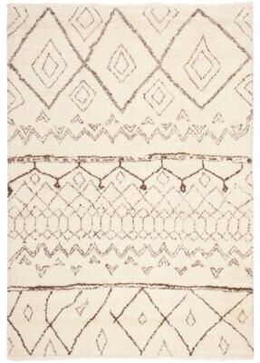 SAFAVIEH Couture Handmade Moroccan Modern & Contemporary Geometric - Ivory Viscose Rug - 6' x 9'
