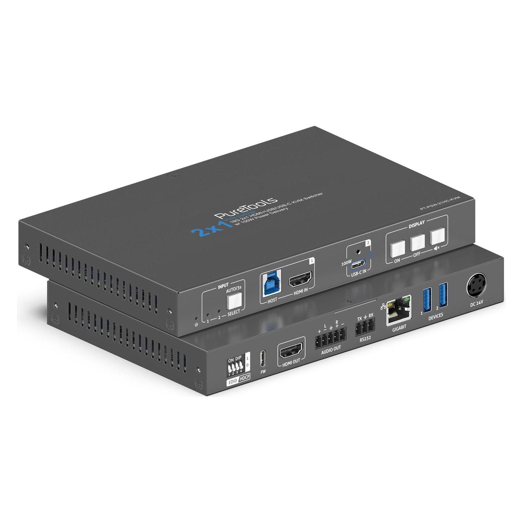 Purelink Switcher PT-PSW-21HC-KVM 4K 60Hz 4:4:4, HDR 10 (PT-PSW-21HC-KVM)