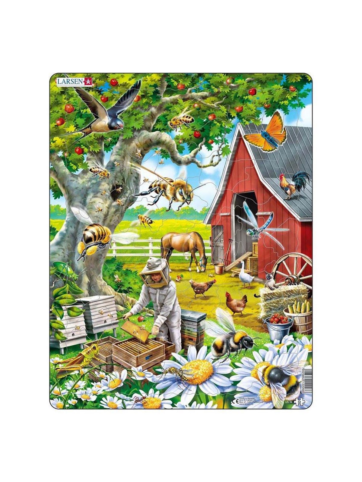 Selecta Play Larsen Jigsaw Puzzle Animals - The Beekeeper at the Bees 53 pcs. 2D Puzzles