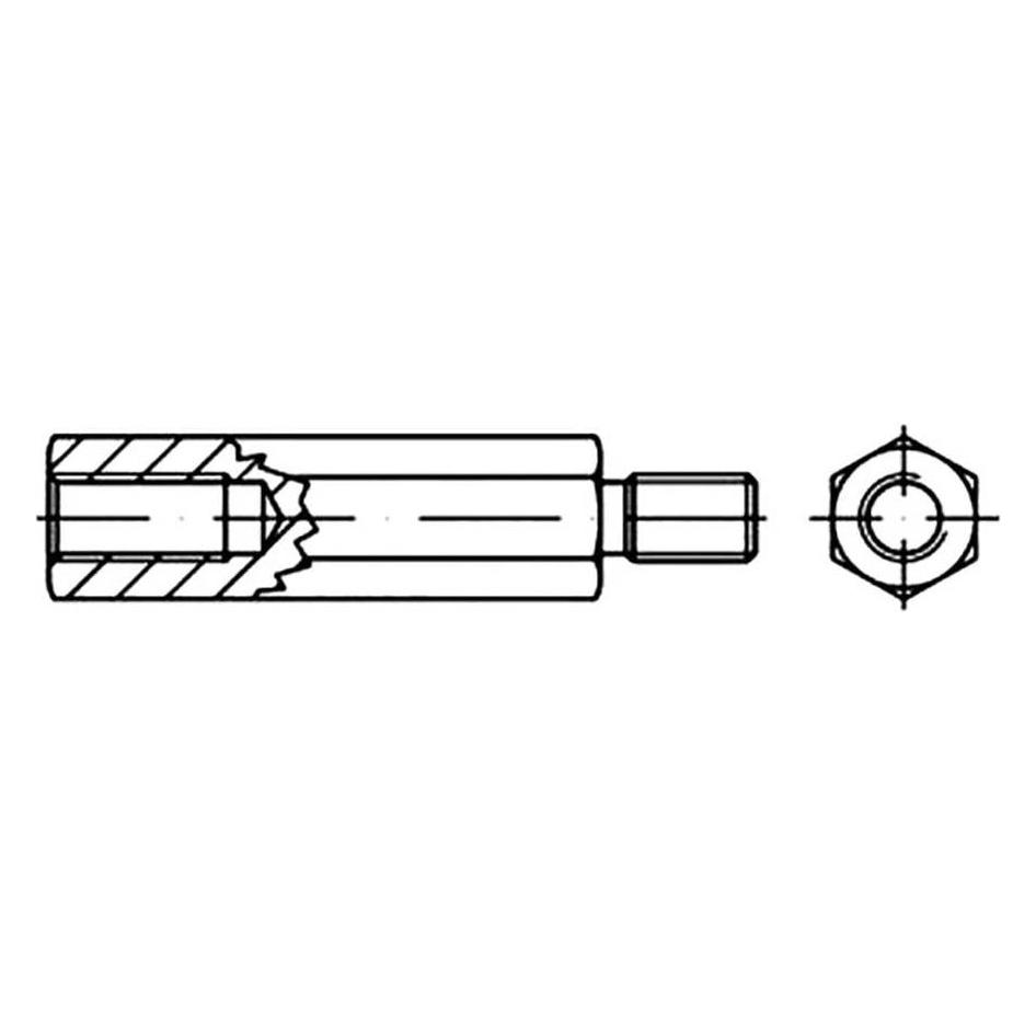 Toolcraft Sechskant-Abstandsbolzen (100 Stk.) (149948)