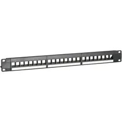 DS-IT UTP Keystone-Patchpanel, 24 Ports Unbestückt, Server Zubehör, Schwarz