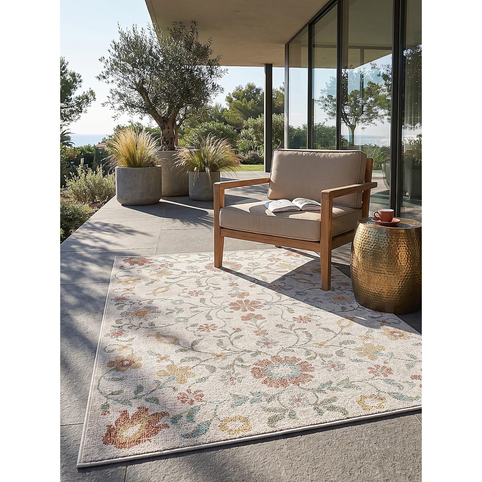 Outdoor-Teppich Niederflor Creme 120x170 cm - LIMMAT Kadima Design