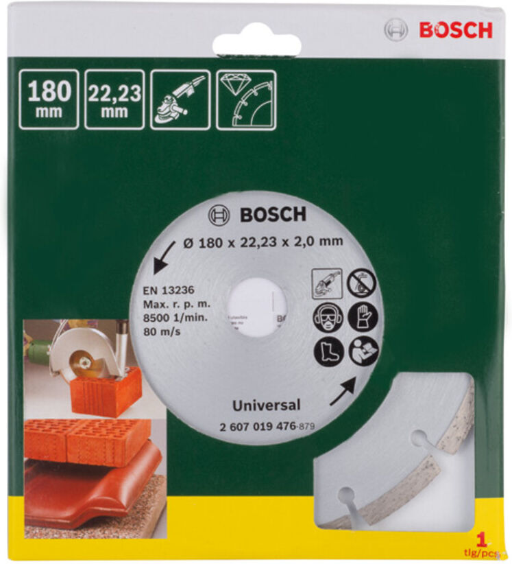Bosch Diamanttrennscheibe für Baumaterial, Durchmesser: 180 mm (2607019476)
