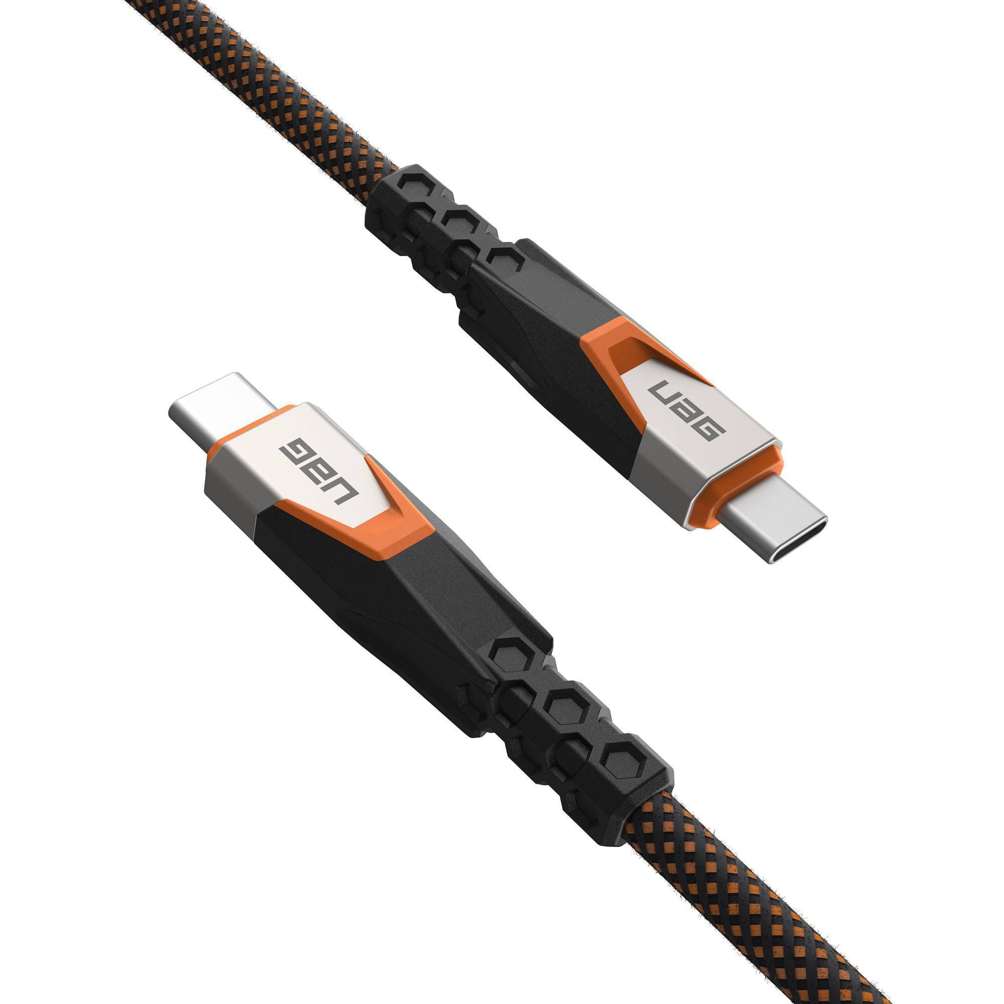 UAG Urban Armor Gear Rugged Kevlar Kabel USB-C auf USB-C 140W 1,5m schwarz/orange 9B444011V4097