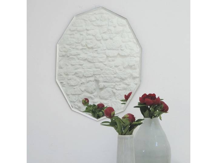 Miroir ovale décagonal biseauté 59 x 44 cm Léonie