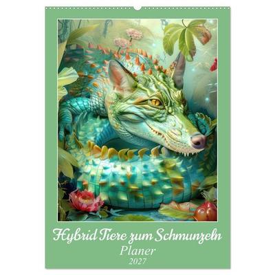 Hybrid Tiere zum Schmunzeln - Planer (Wandkalender 2027 DIN A2 hoch), CALVENDO Monatskalender