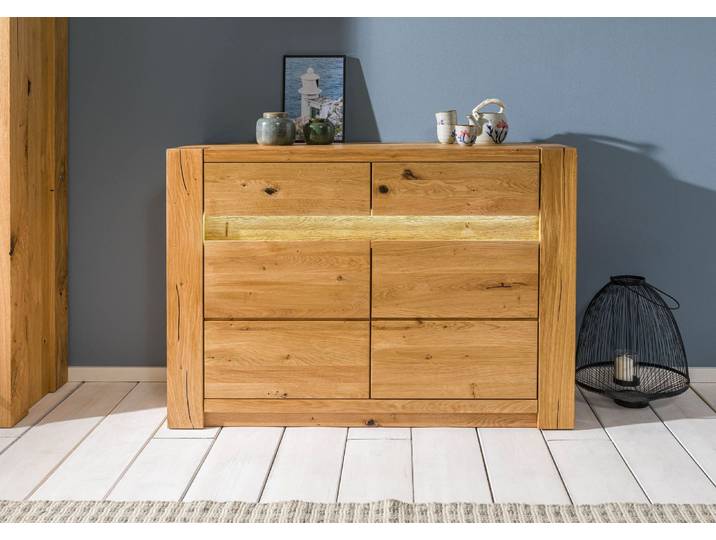 Sideboard Wildeiche 123x40x85 natur geölt KENT #130