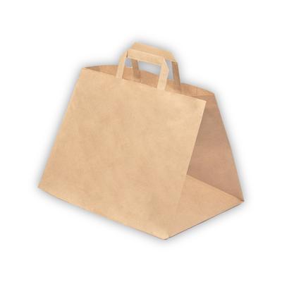 DayBays 50 Stk. Papiertüten 32+22x25 cm Braun mit Flachhenkel