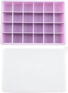Inspire Curations 24 Grid Silicone Ice Cube Mold Big Square Ice Cube Tray Mold Ice Cube Maker Non toxic Durable Bar Pub Wine Ice Blocks Ma purple Pro 4pcs
