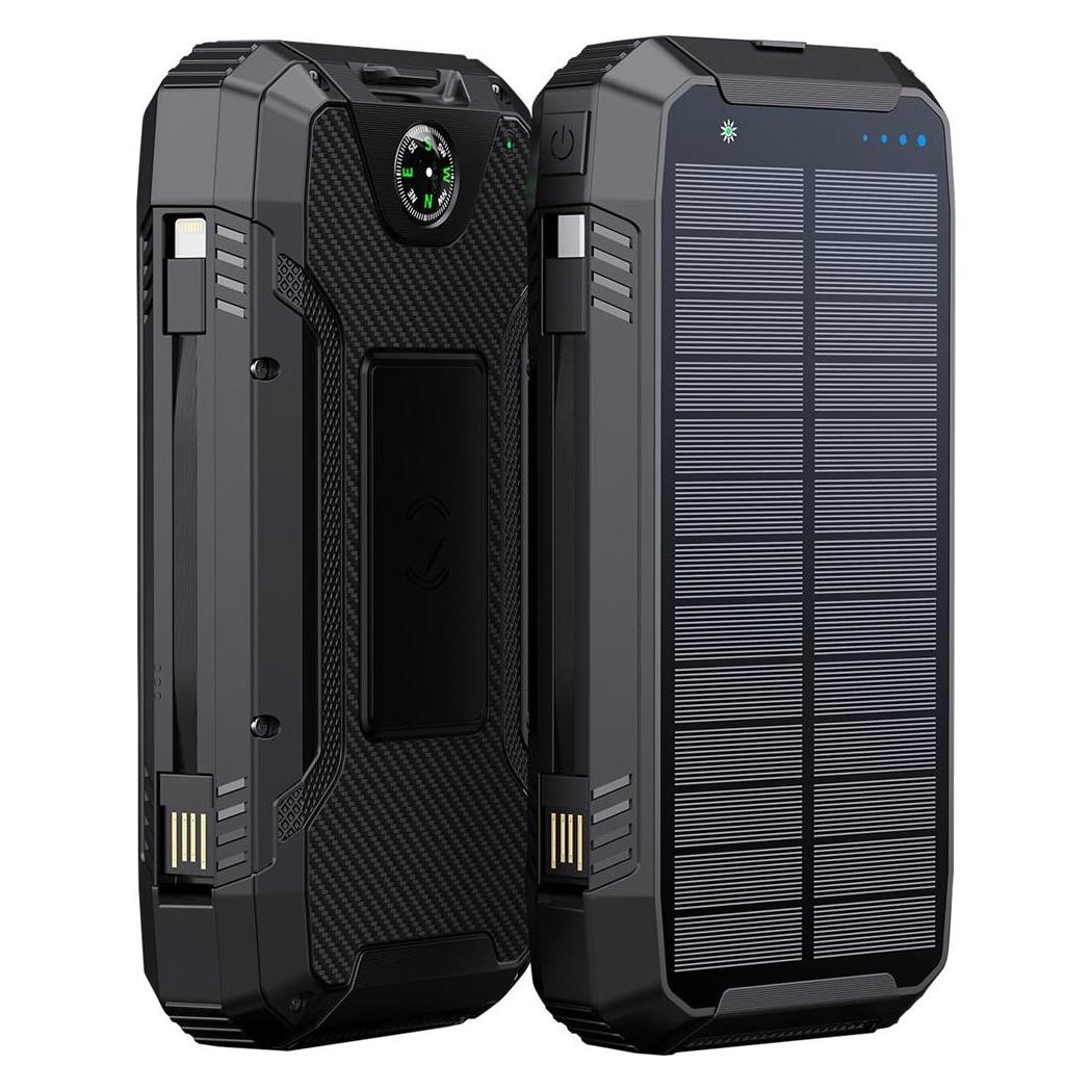 Powerneed S20000Q Ladegerät für Mobilgeräte Universal Lightning Solar USB Kabelloses Aufladen Schn (20000 mAh, 18 W, 74 Wh) (S20000Q)