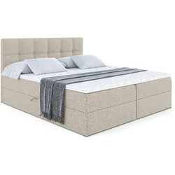 BOXBETT mit Matratze H4 und Lattenrost - MARCE - 120x200 - H4 - Beige