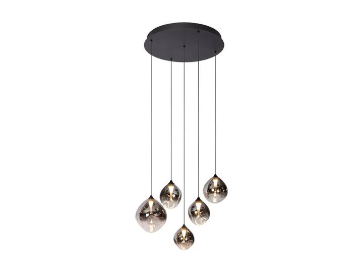Applique en métal et verre gris organique