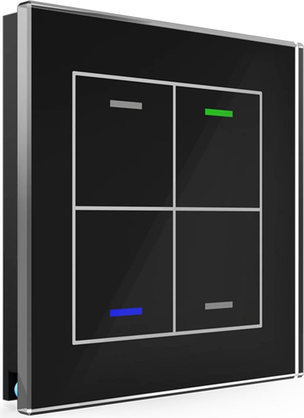 MDT KNX Glastaster II Light 4-fach RGBW temperatuurregelaar, zwart, neutraal