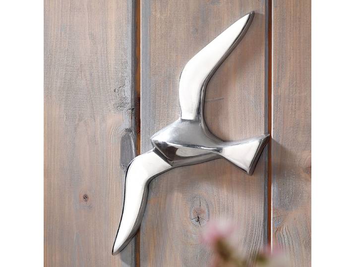 Décoration murale Mouette 13 x 30 x 3cm Argenté/Argenté