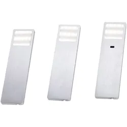 LED-Unterbauleuchten, 3er Set, Aluminium, inkl. Zuleitung, Sensorschalter