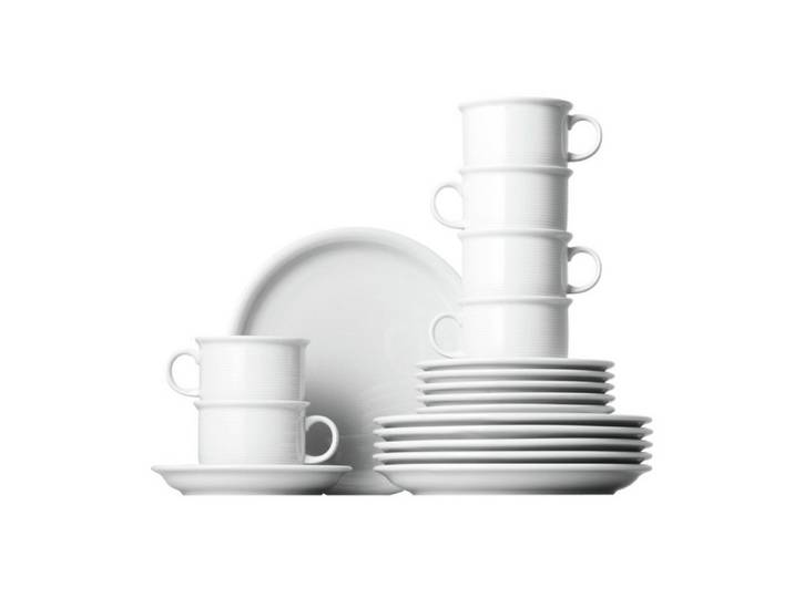 Thomas Porzellan Kaffeeservice Trend Weiß, 6 Personen, Porzellan, 18-tlg.