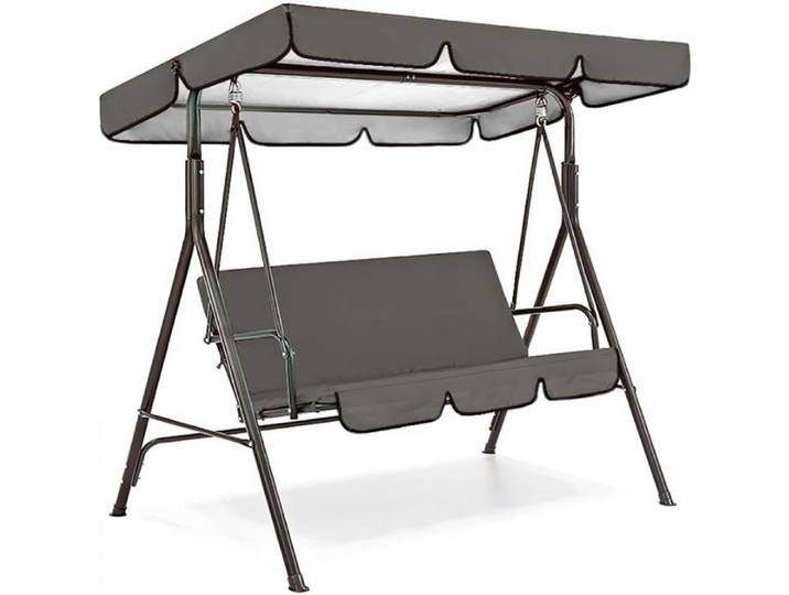 Housse de remplacement pour balancelle - Imperméable - Résistante aux UV - Tissu Oxford - Lavable - 77x49x6in - Gris