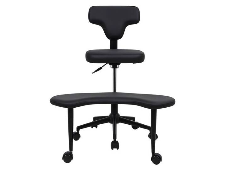 Chaise de Bureau Cross-Legged – FIANAO – Hauteur Réglable Rotation 360° Repose-Pieds Pivotant Support Lombaire – Noir