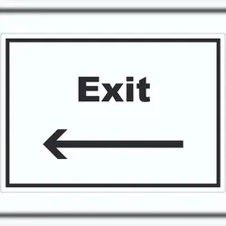 HB-Druck Exit Aufkleber mit Text und Richtungspfeil links Ausgang waagerecht A8 (52x74mm)