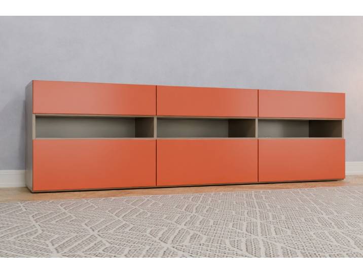 TV-Möbel nach Maß - RAL 2012 Lachsorange - 70x240x47cm - Individuell konfigurieren
