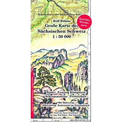 Große Karte der Sächsischen Schweiz 1:30000, Sonstige von Rolf Böhm, Kartographischer Vlg Böhm, 978-3-910181-31-1