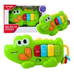 Lean Toys Interaktives Musikklavier für Kleinkinder, Krokodilperlen, Grün (67992405)