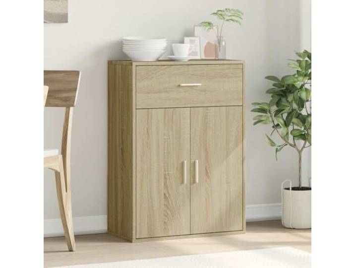 KTHLBRH Sideboard Eiche Sonoma 60 x 30 x 84 cm aus mehrschichtigem Holz Robust und stabil, großer Stauraum, leicht zu reinigen, maximale Belastung 75 kg