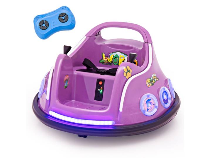Botsauto voor Kinderen Elektrisch Kindervoertuig met 360° Rotatie Afstandsbediening Ingebouwde Muziek & Draadloze Verbinding