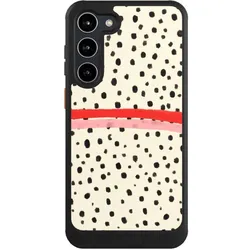 Nivocase Hülle für Samsung Galaxy S23+ Handyhülle NIVOcore Case Schwarz Kunst Punkte Streifen (Samsung Galaxy S23+), Smartphone Hülle, Schwarz