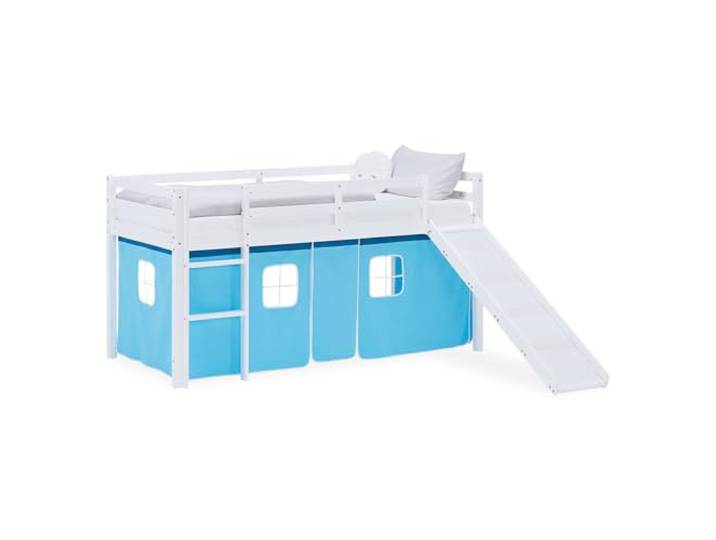 Homestyle4u Kinder-Hochbett mit Rutsche, Lattenrost & Matratze, 90x200