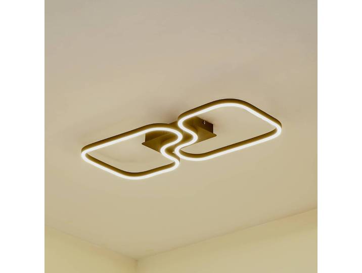 LED Deckenleuchte Amiya Lucande, schwarz, für Wohn- / Esszimmer, Aluminium, Modern
