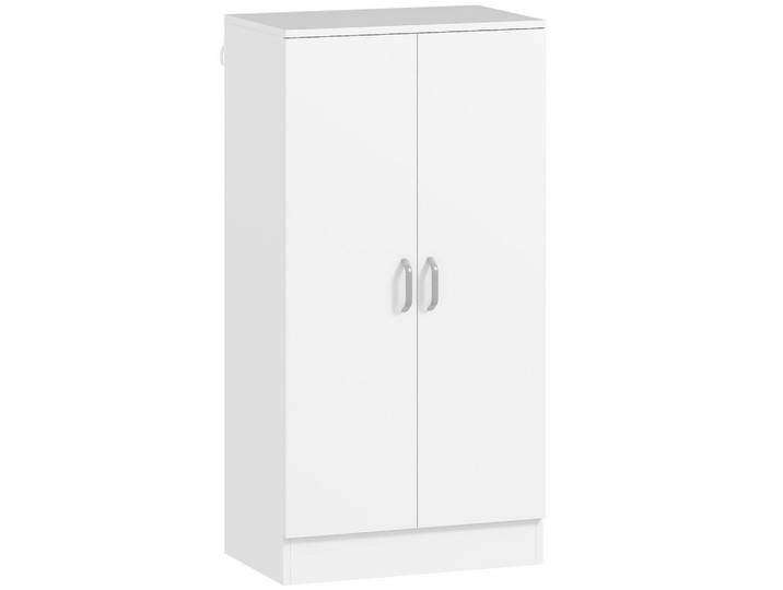 Homcom Schuhschrank mit Soft-Close-Tür, verstellbare Regale, für 14 Paare, Weiß, Holzwerkstoff, Nachbildung, 6 Fächer, 55x108x35 cm, Garderobe, Schuhaufbewahrung, Schuhschränke