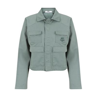 Allwetterjacke DEF "DEF DEF Worky Jacket", Damen, Gr. XS, grün, 64% Baumwolle, 33% Polyester, 3% Elasthan, unifarben, loose fit, ohne Ausschnitt, Jacken