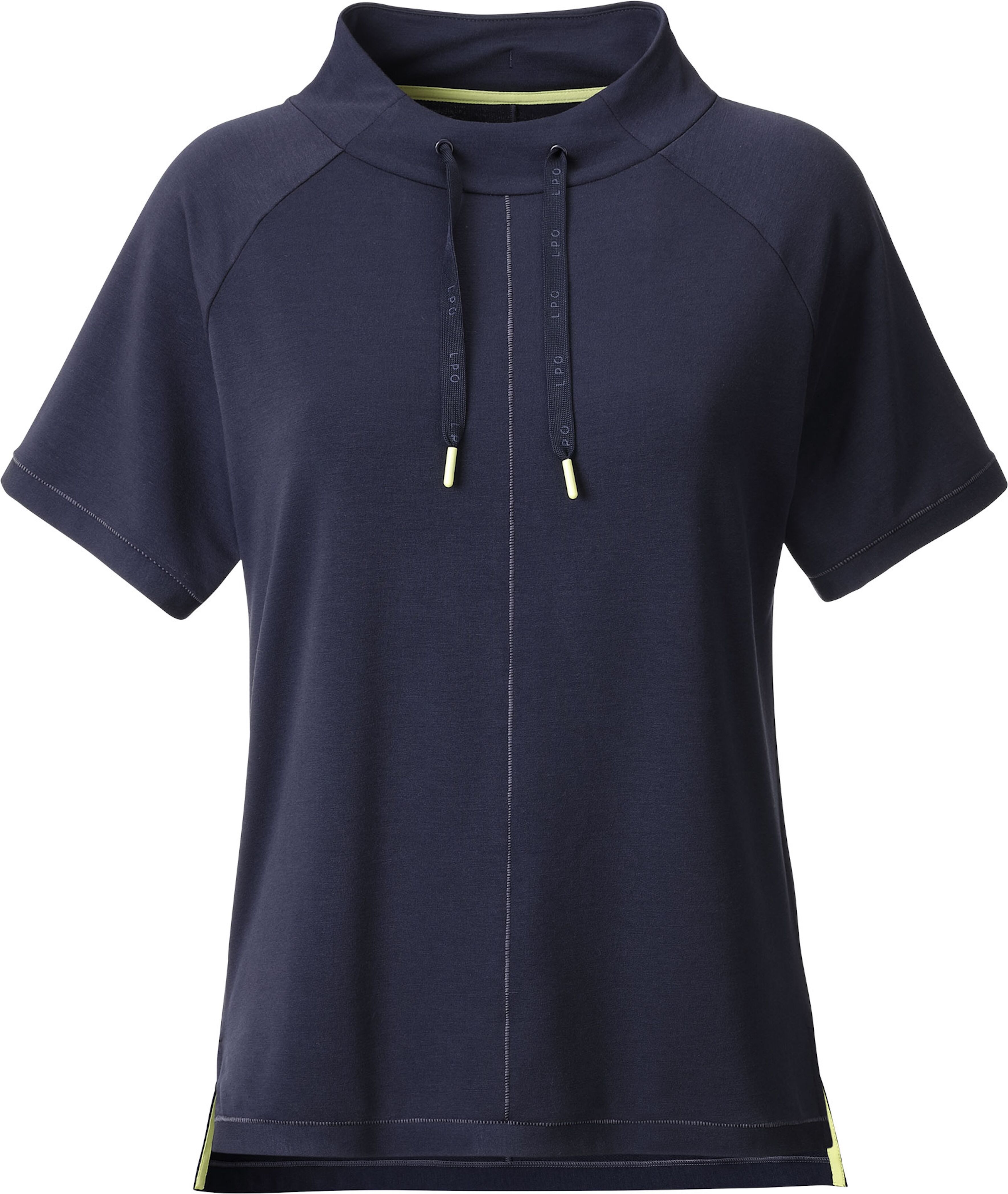 T-Shirt LPO "Da-T-Shirt Kassiopeia", Damen, Gr. 36 (S), blau (graystone), Jersey, 67% Polyester, 30% Modal, 3% Elasthan, regular fit hüftbedeckend, offene Kante, Shirts T-Shirt