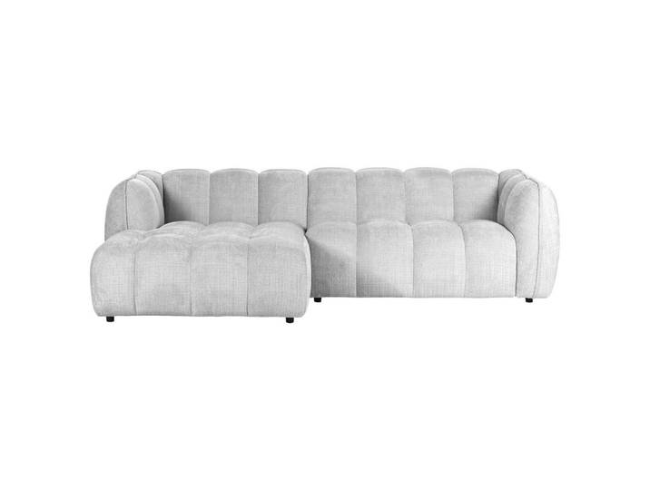 Carryhome Ecksofa, Hellgrau, Kunststoff, Ottomane links, L-Form, 272x172 cm, seitenverkehrt erhältlich, Rücken echt, Wohnzimmer, Sofas & Couches, Wohnlandschaften, Ecksofas
