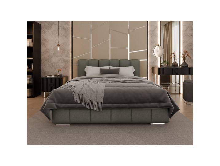 Homesy Polsterbett Zaira 160x200cm – Elegantes Polsterbett für modernen Wohnstil, Zonierte Multi-Taschen-Federkern (24cm), grau, Grau, Holz, Mode, 160x200 cm, Schlafzimmer, Betten, Polsterbetten