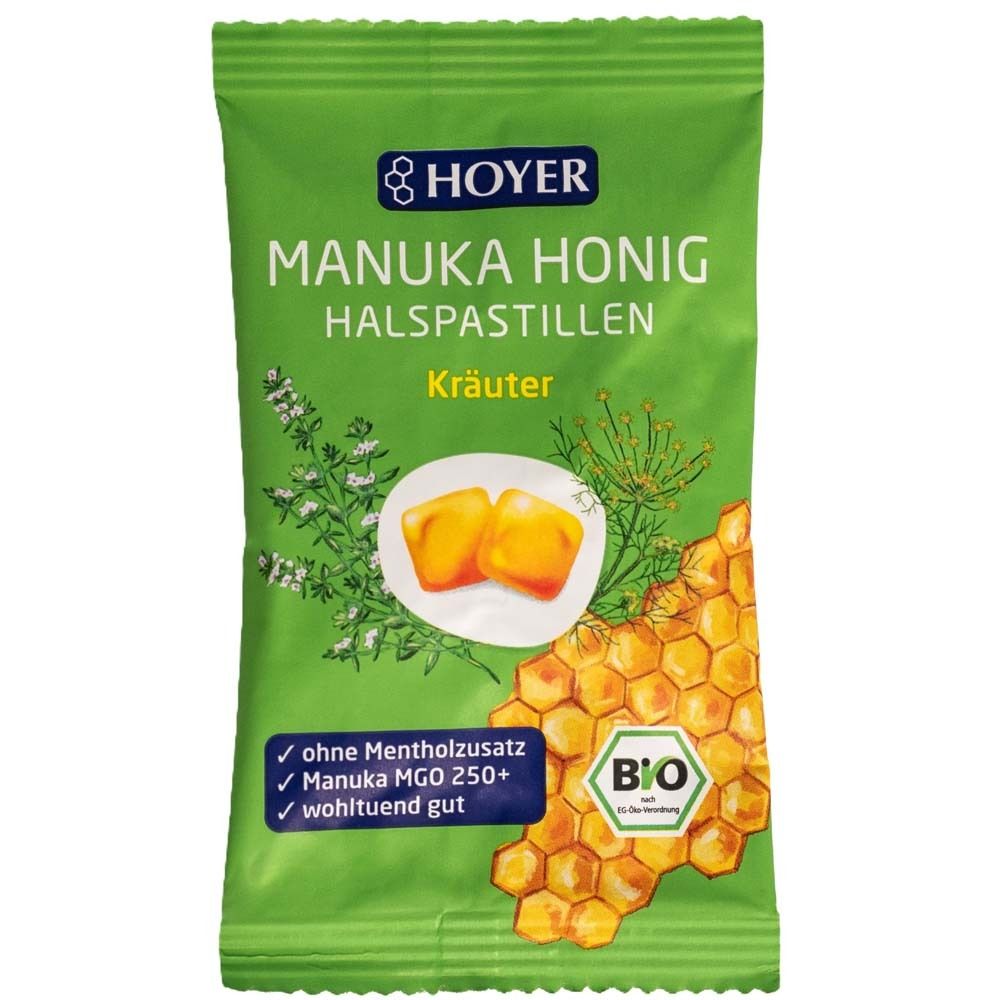 Hoyer Manuka Honig Kraeute Bio 30 g Pastillen