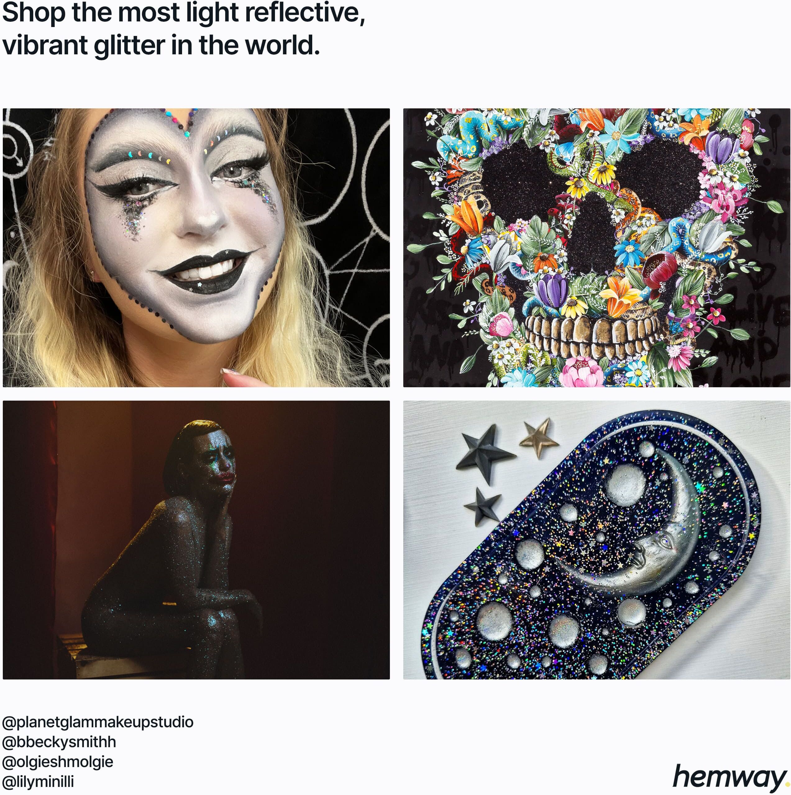 Hemway Biodegradable Eco Friendly Glitter 100g / 3.5oz   Black Holographic   DIY, Decoration, Arts & Crafts - Black Holographic - Chunky 100g