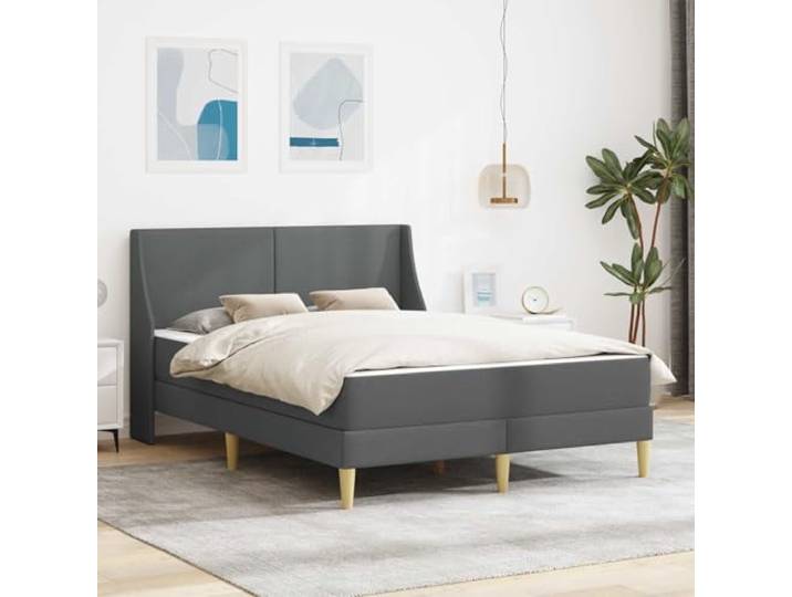 KTHLBRH Bettgestell mit Matratze mit Kopfteil Polyester 100% Polyester, Taschenfederkern, Sperrholzrahmen, Stauraum, abnehmbarer Bezug