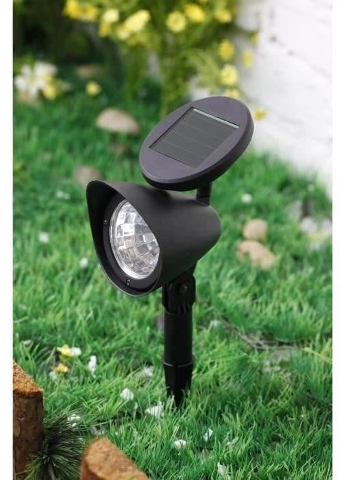 Galix Plastic Solar Spotlight met 3 LED's - Zwart