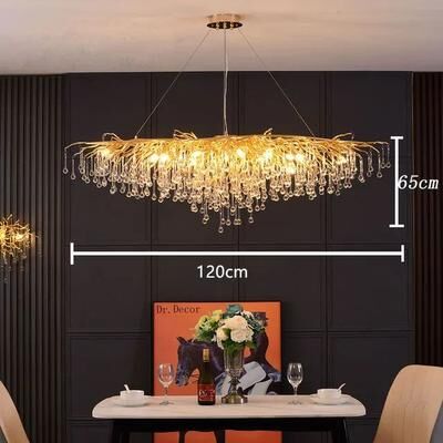 Inspire Essentials Nordic Gold Crystal Chandelier Luxury LED Ceiling Light 13 silver Body warm White