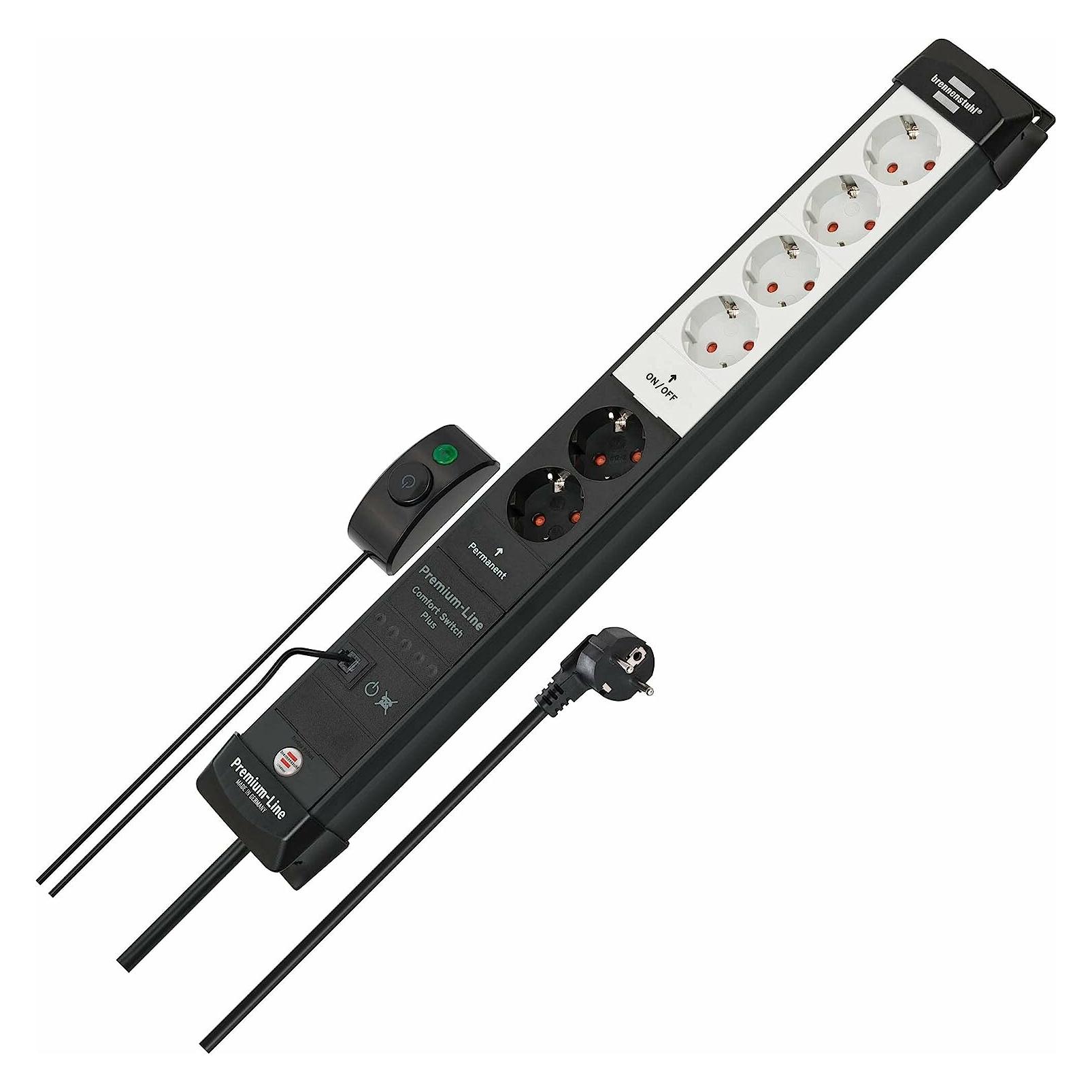Brennenstuhl Steckdosenleiste Premium-Line,Schalter (6x, CEE 7/3, CEE 7/4, CEE 7/5, 3 m) (1951560103)