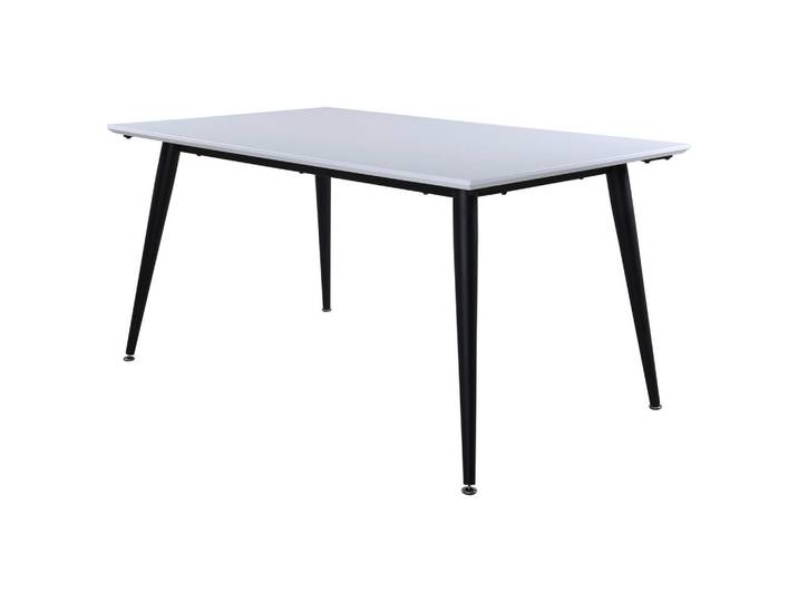 Livetastic Esstisch, Schwarz, Weiß, Metall, Kunststoff, rechteckig, zylindrisch, 90x76x150 cm, Esszimmer, Tische, Esstische
