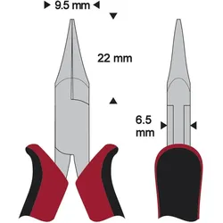 Wetec, Zange, Nadel-Spitzzange, Greifflächen geriffelt (120 mm)