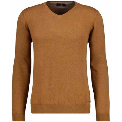 V-Ausschnitt-Pullover RAGMAN, Herren, Gr. 52, braun (kastanie, 089), Strick, 95% Baumwolle, 5% Kaschmir, V-Ausschnitt, Pullover