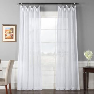 Exclusive Fabrics Signature White Double Layer Sheer Curtain Panel (1 Panel)