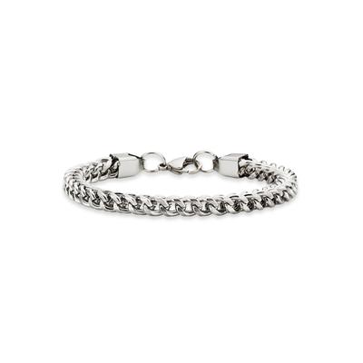 Armband BRUNO BANANI "Schmuck Geschenk Armkette Panzerkette 6 mm breit Silber" Gr. 22,5, silber (edelstahlfarben), Armbänder, Herren, 22,5, Edelstahl, Armband